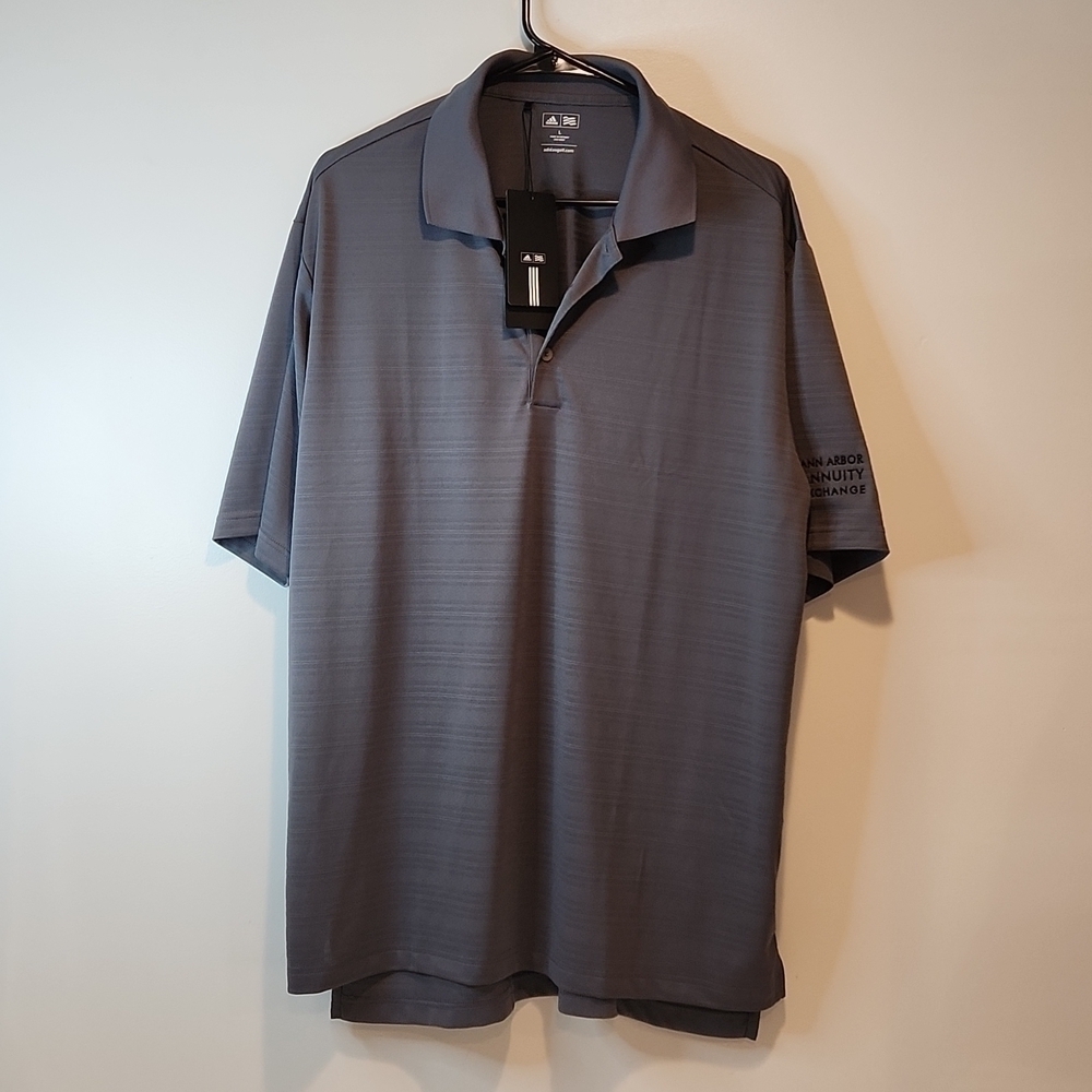 Adidas Golf Polo Shirt 1/4 Button Men's Size Large Gray NEW NWT SPONSORED